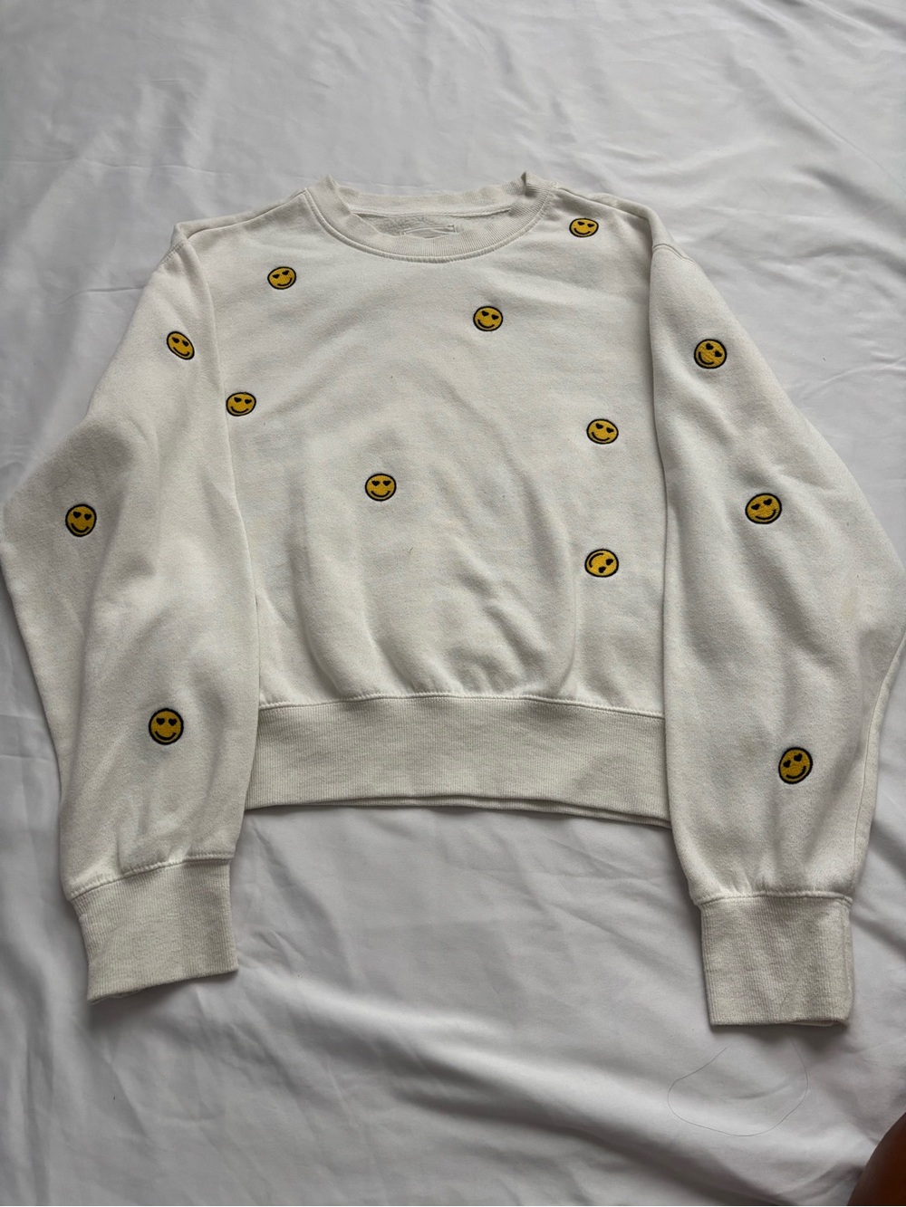 Re/Done White Crewneck Sweatshirt with Subtle Label Detail